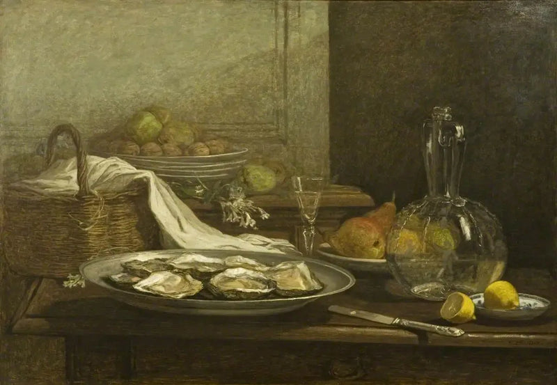Stilleben med ostron - Eugène Boudin