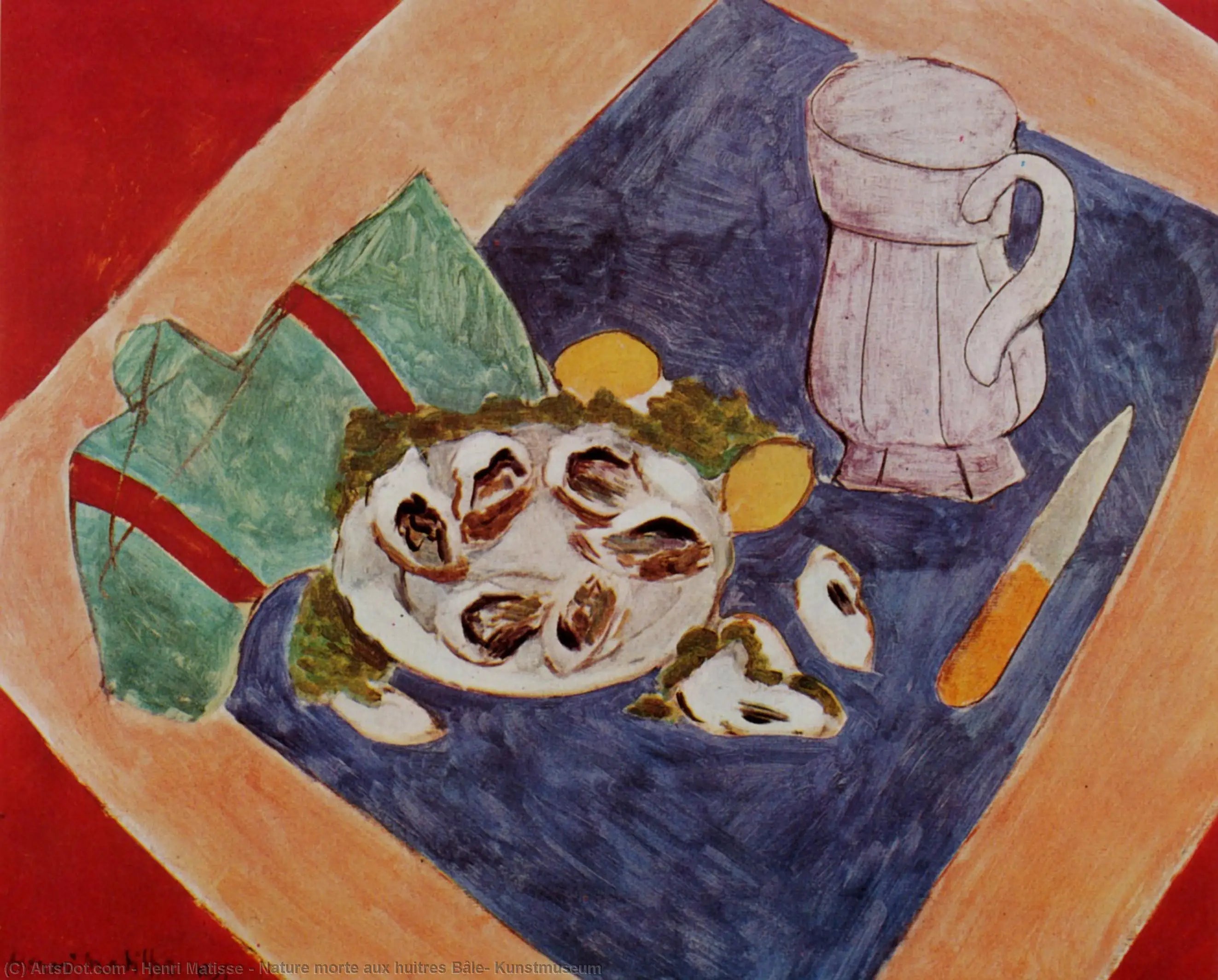Reproduction du tableau « Nature morte aux huîtres - Henri Matisse » par Alpha Reproduction en peinture à l’huile