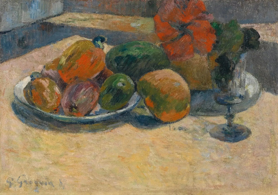 Stilleben med mango och hibiskusblomma - Paul Gauguin