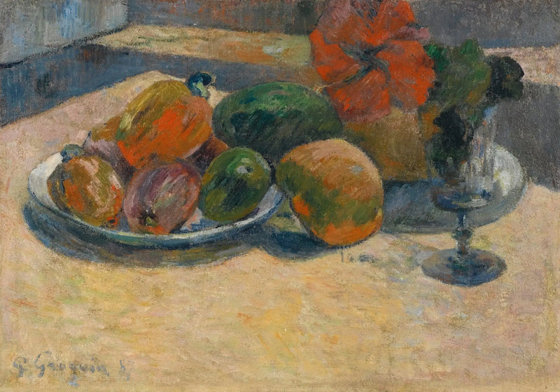 Stilleben med mango och hibiskusblomma - Paul Gauguin