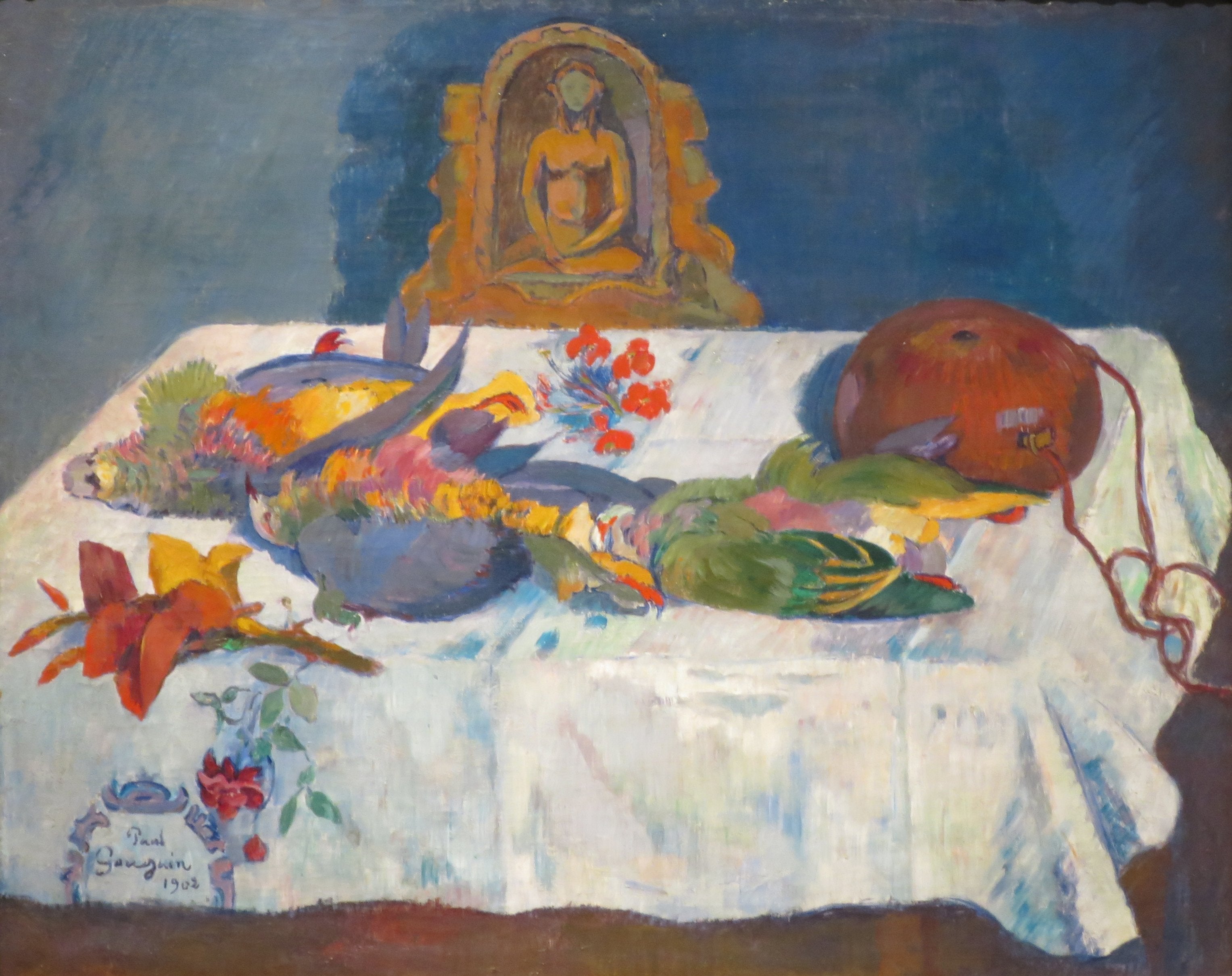 Reproduction du tableau « Nature morte aux oiseaux exotiques II - Paul Gauguin » par Alpha Reproduction en peinture à l’huile
