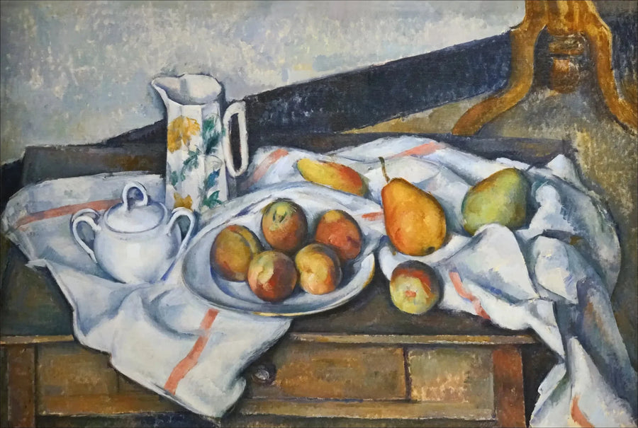 Stilleben med persikor och päron - Paul Cézanne