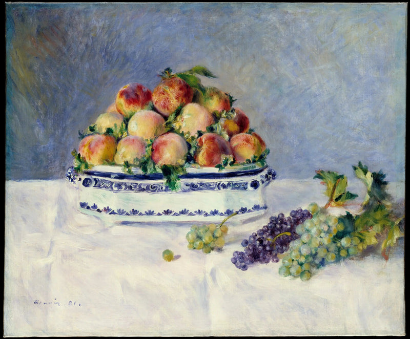 Stilleben med persikor och druvor - Pierre-Auguste Renoir