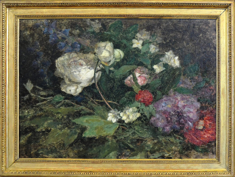 Stilleben med pioner och syrén - Eugène Boudin