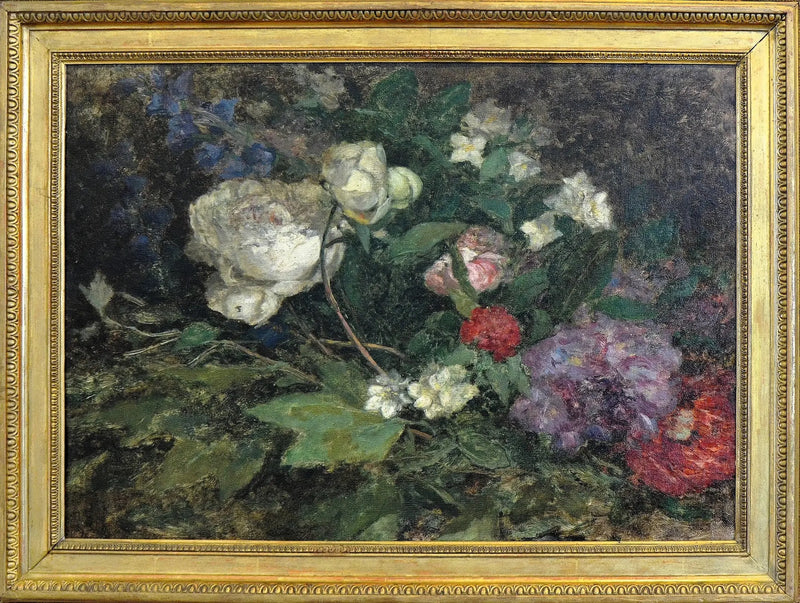 Stilleben med pioner och syrén - Eugène Boudin