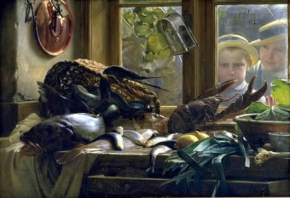 Dödsstilleben med fisk - Carl Heinrich Bloch