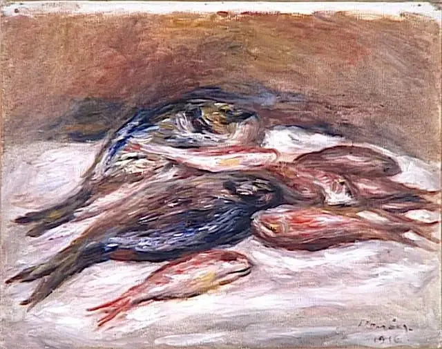 Stilleben med fiskar - Pierre-Auguste Renoir