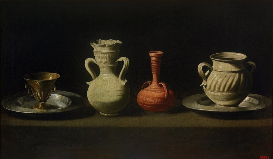 Död natur med fyra vaser - Francisco de Zurbarán