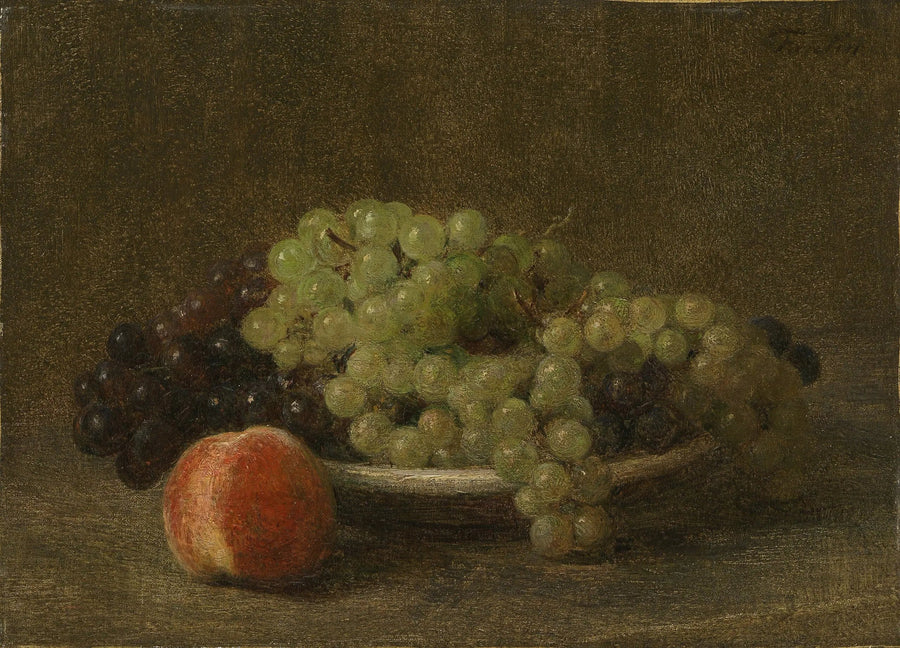 Död natur med druvor och persika - Henri Fantin-Latour