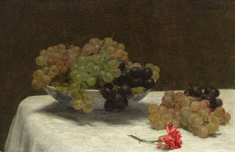 Död natur med druvor och en nejlika - Henri Fantin-Latour