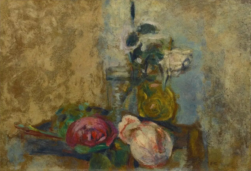 Död natur med rosor - Édouard Vuillard