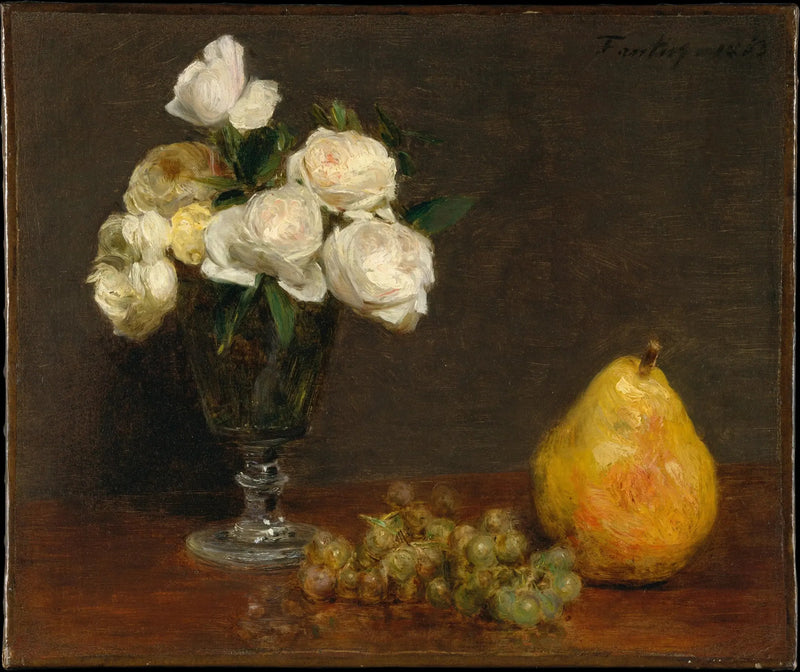 Död natur med rosor och frukter - Henri Fantin-Latour