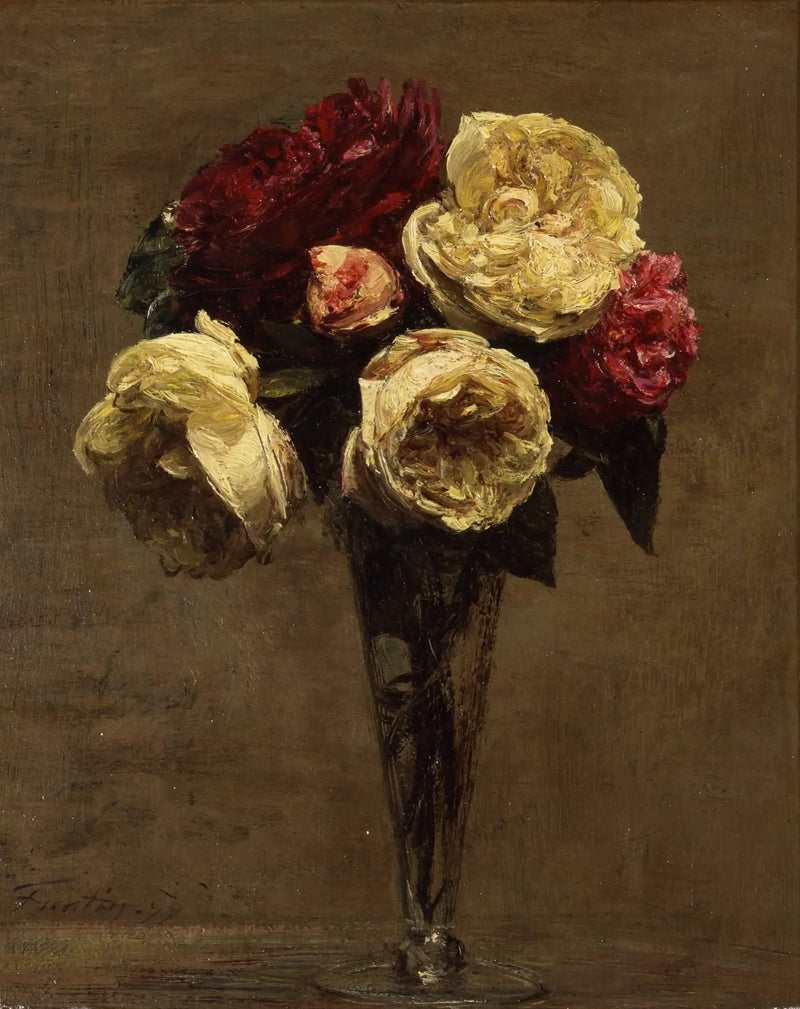 Död natur med rosor - Henri Fantin-Latour