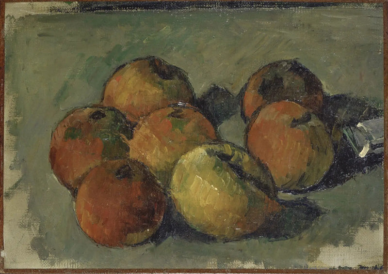 Stilleben med sju äpplen och färgtub - Paul Cézanne
