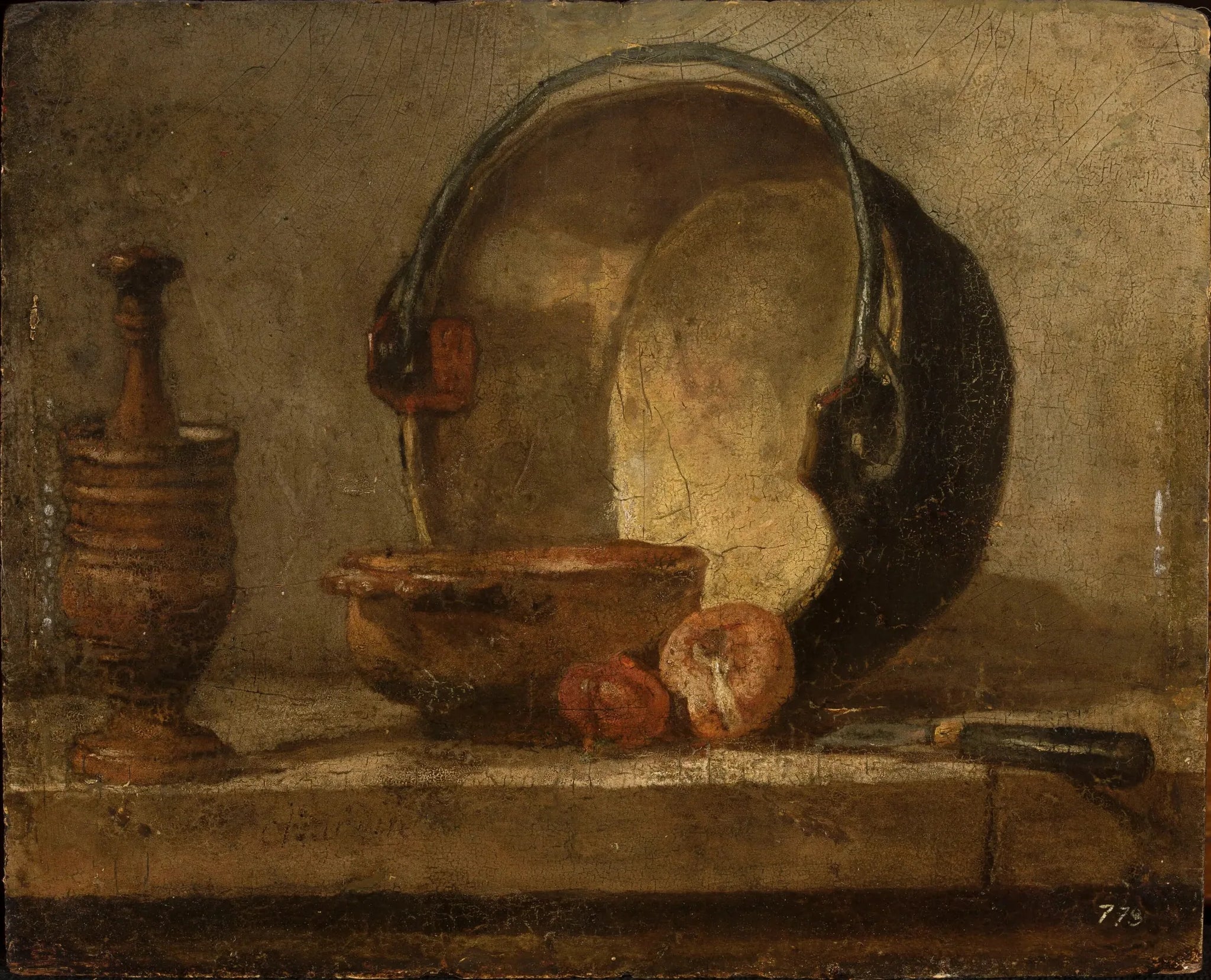 Nature morte aux ustensiles de cuisine - Jean Siméon Chardin image 1 copie de tableau peinte à la main