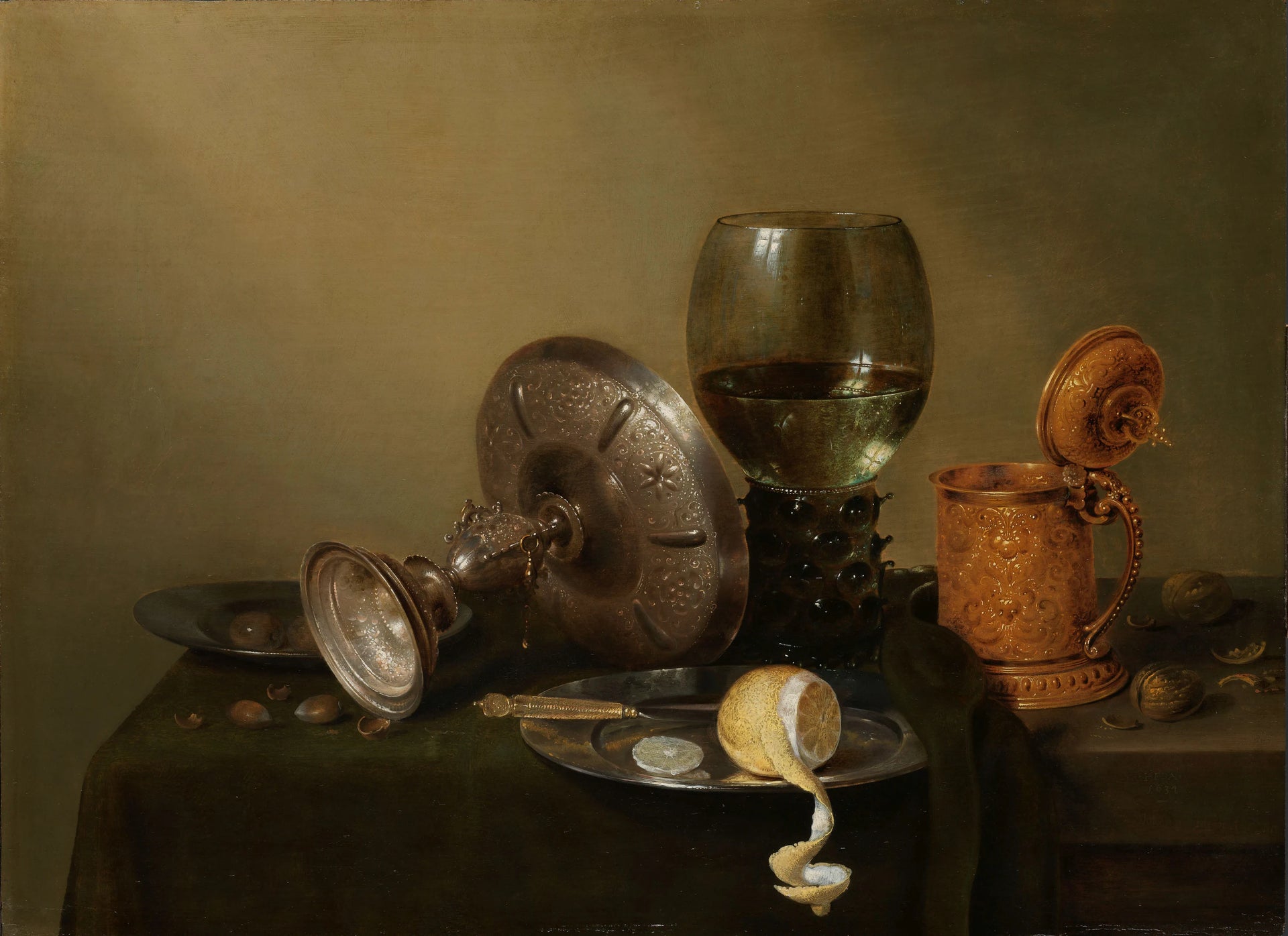 Nature morte avec pichet à bière doré - Willem Claesz. Heda