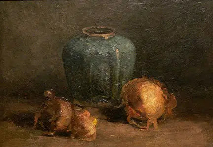 Stilleben med ingefärskruka och lökar - Vincent van Gogh