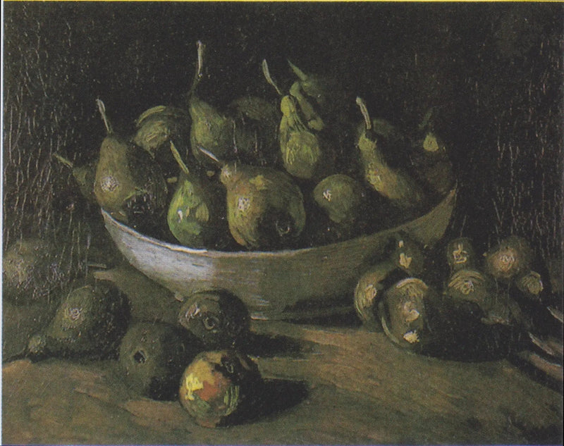 Stilleben med en stenskål och päron - Vincent van Gogh