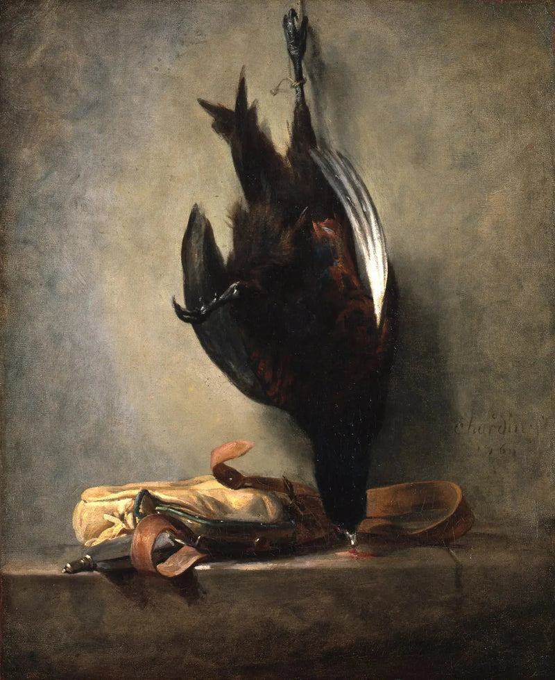 Stillleben med en död fasan och en jaktväska - Jean Siméon Chardin