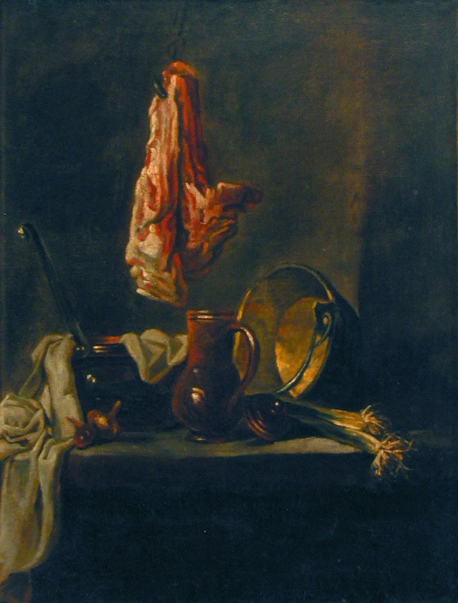 Stillleben med en oxkotlett - Jean Siméon Chardin
