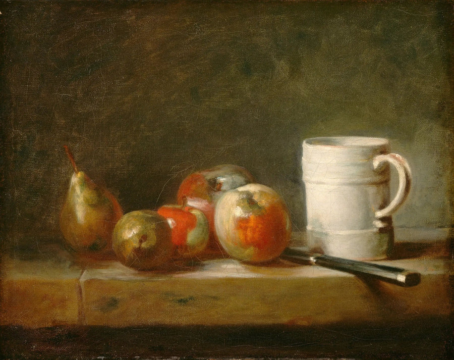 Still Life med en vit kopp - Jean Simeón Chardin