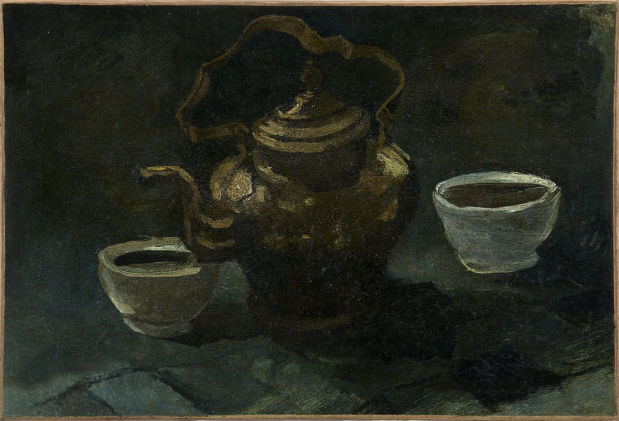 Stilleben, kopparkanna och två vita skålar - Vincent van Gogh