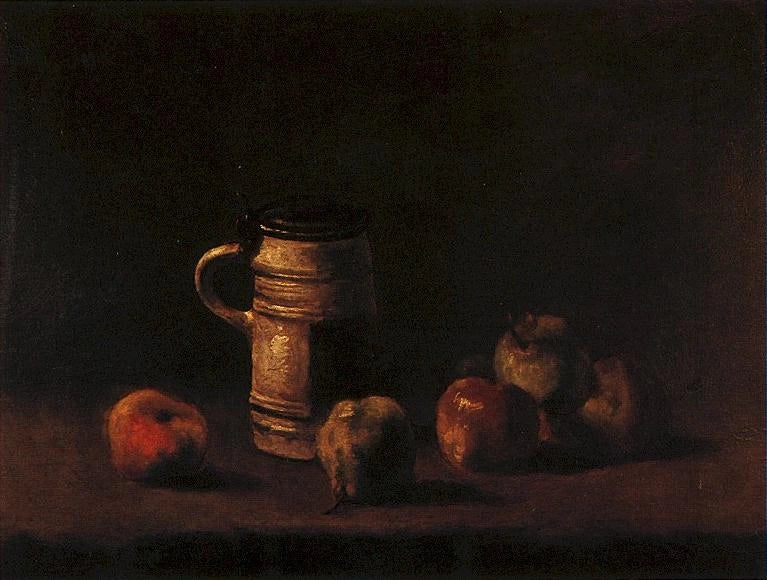 Stilleben med ölsejdel och frukt - Vincent van Gogh