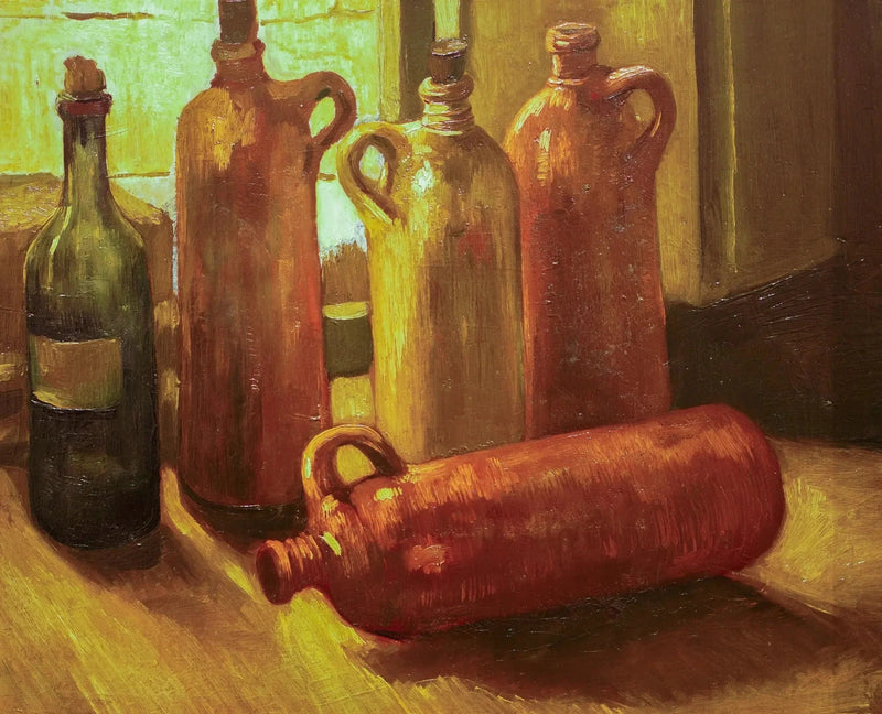 Stilleben med fem flaskor - Vincent van Gogh