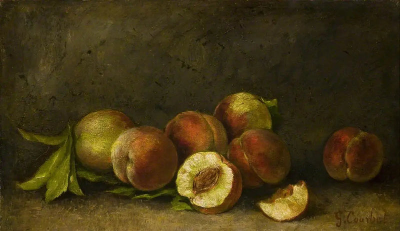 Dödsstilleben med persikor - Gustave Courbet