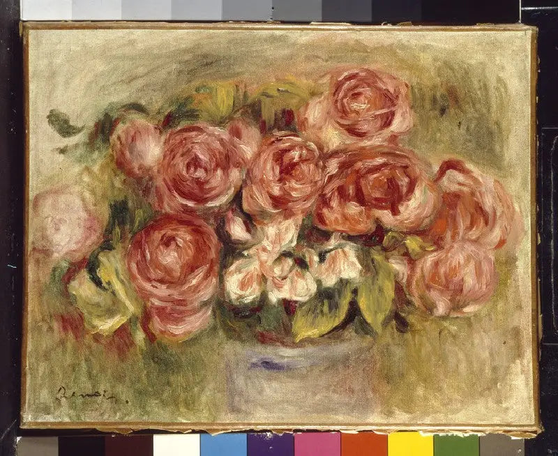 Stilleben med rosor i en vas - Pierre-Auguste Renoir
