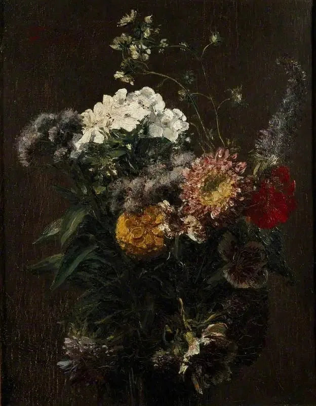 Död natur: blandade blommor - Henri Fantin-Latour
