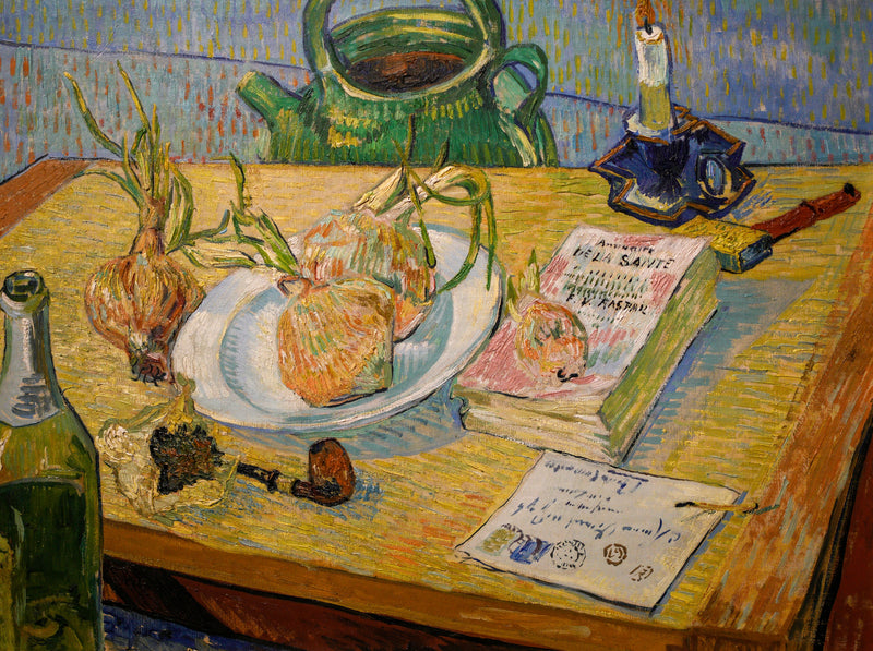 Stilleben med ritbräda och lökar - Vincent van Gogh