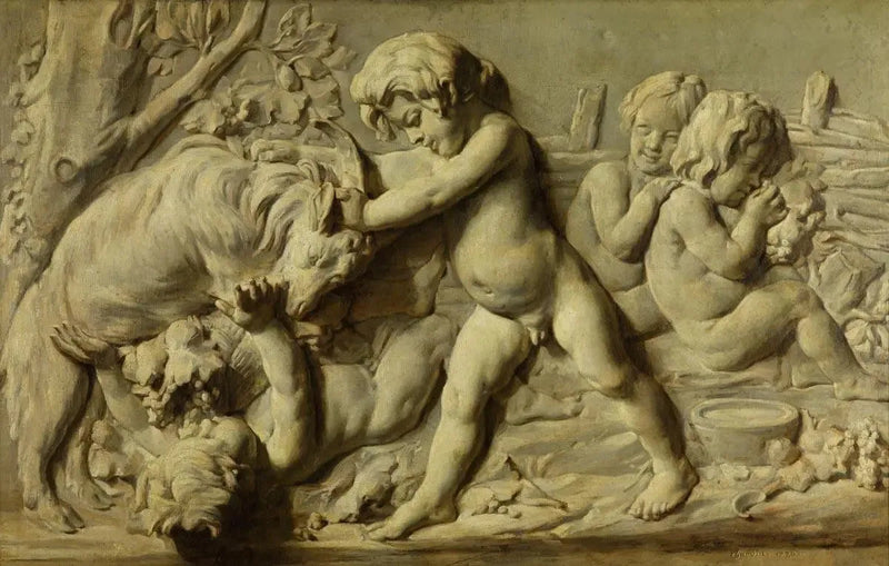 Stillleben föreställande Bouchardons basrelief Höst - Jean Simeón Chardin