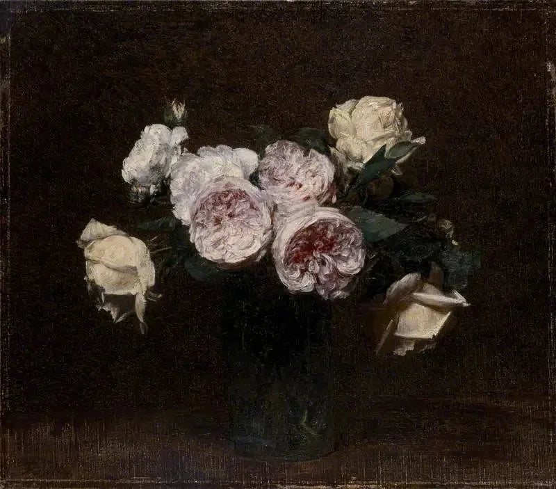 Stillleben: Rosen, weiße und gelbe - Henri Fantin-Latour