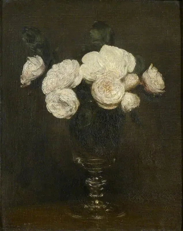 Död natur: Malmaison-rosor - Henri Fantin-Latour
