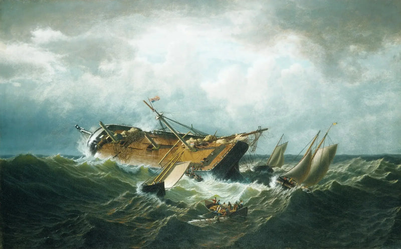 Färd till sjöss utanför Nantucket (Nantucket-olycka efter en storm) - William Bradford