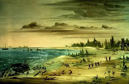 Naufragningen av Aimable, vid Texas kust. 1685 - George Catlin