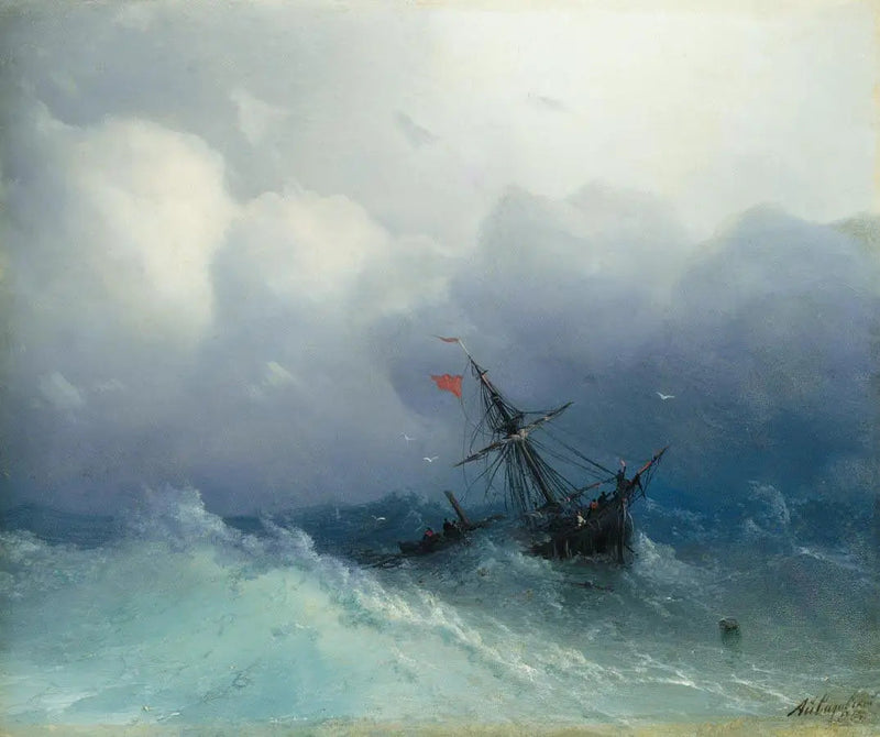 Skeppsbrott på ett stormigt hav - Ivan Aivazovskij