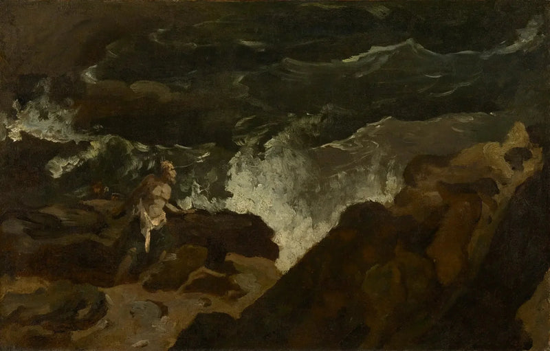 Skeppsbruten på en strand (Stormen) - Théodore Géricault