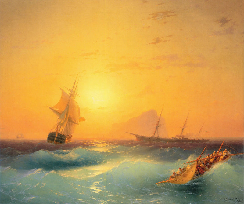 Amerikansk navigering utanför Gibraltar-berget - Ivan Aiëvazovski