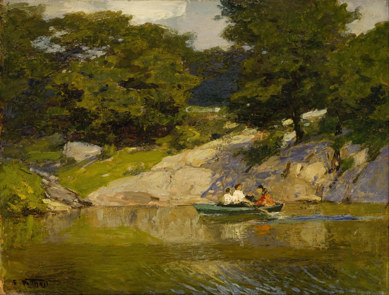 Båtnavigation i Central Park - Edward Henry Potthast