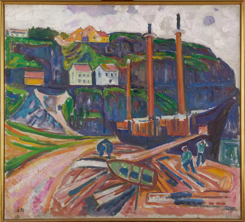 Skepp under rivning - Edvard Munch