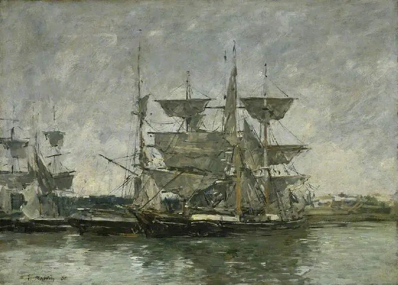 Fartyg vid kaj, Deauville - Eugène Boudin