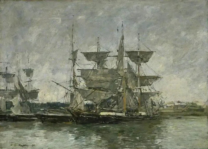 Fartyg vid kaj, Deauville - Eugène Boudin