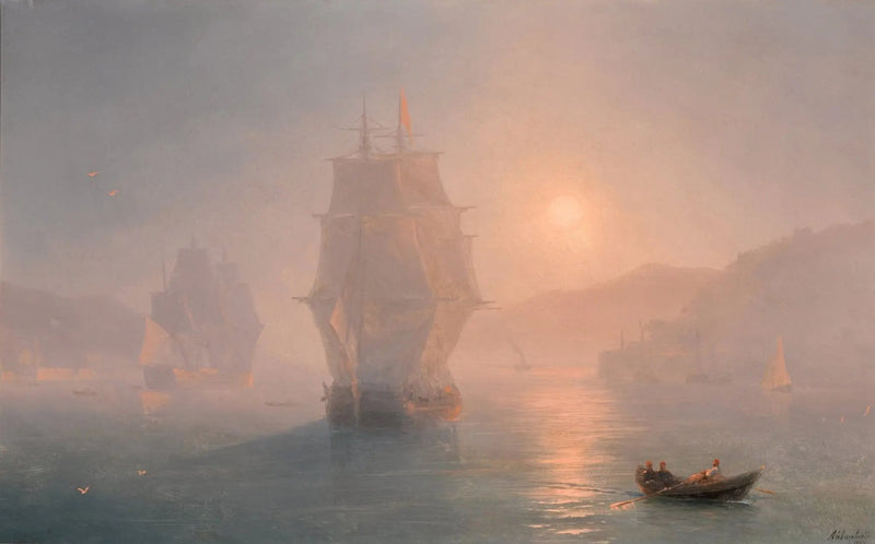 Fartyg en dimmig morgon - Ivan Aivazovskij