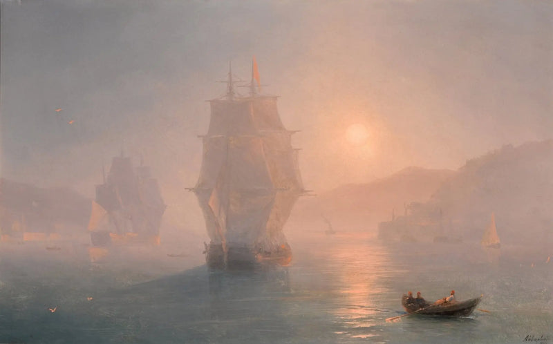 Fartyg en dimmig morgon - Ivan Aivazovskij