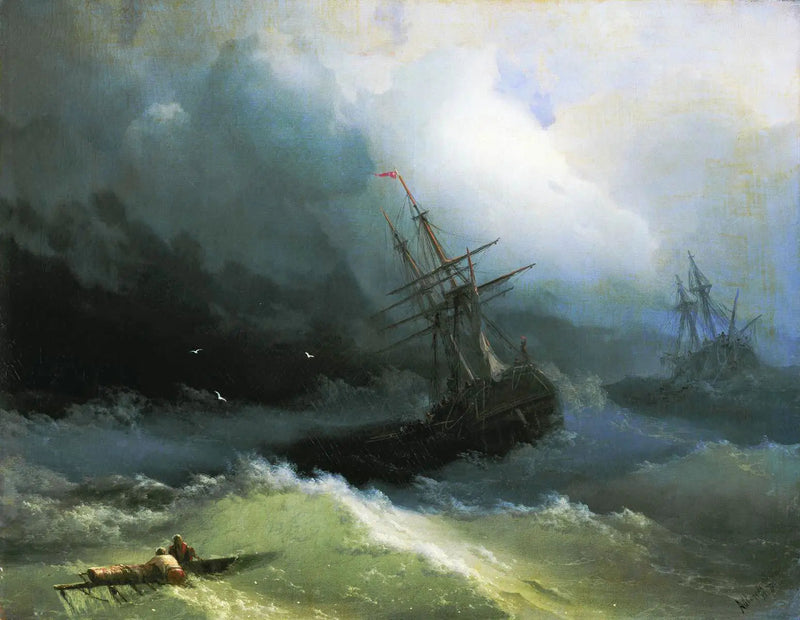 Fartyg på det rasande havet - Ivan Aivazovskij