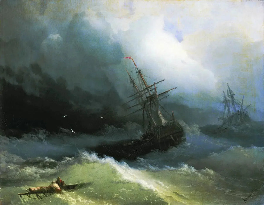 Fartyg på det rasande havet - Ivan Aivazovskij