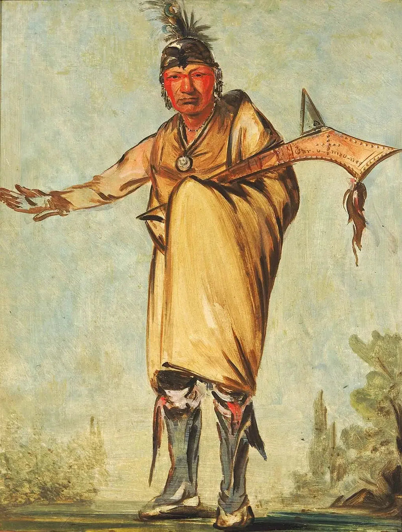 Náw-káw, Trä, forntida stamledare - George Catlin