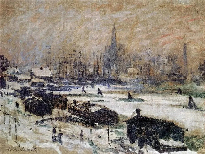 Snö i Amsterdam W301 - Claude Monet